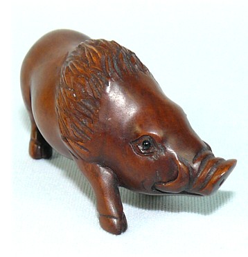 японская нэцкэ КАБАН, кипарис