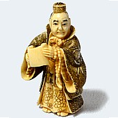 японская нэцкэ из слоновой кости Бэнкэй