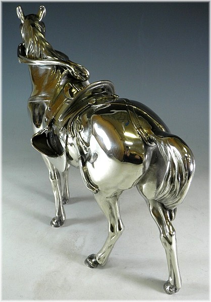 японская антикварная фигура священной лошади, серебро