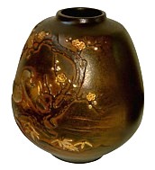 японская антикварная бронзовая ваза