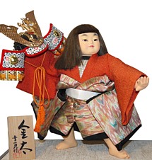 Японский герой эпоса КИНТАРО, японская традиционная кукла, 1960-егг.