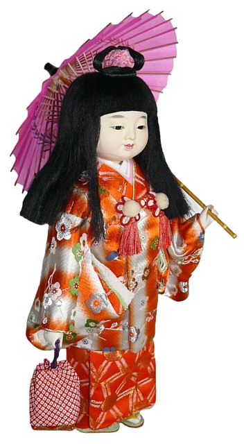 Девочка с зонтиком, японская кукла, 1960-е гг.