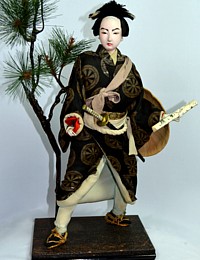 САМУРАЙ, антикварная японская кукла