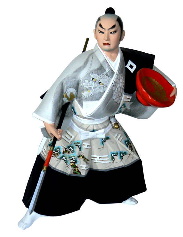 самурай с копьем, статуэтка из керамики, Япония, 1950-е гг.