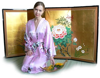 японская антикварная золотая ширма. Интернет-магазин Интериа Японика