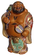 Хотей, один из Семи Богов Счастья, большая фаянсовая фигура. Интериа Японика