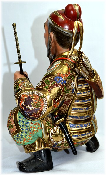 самурай, антикварная японская фарфоровая статуэтка конца эпохи Эдо