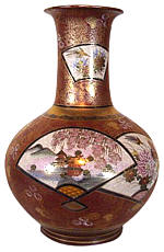Антикварная японская ваза, эпоха Мэйдзи, авторская работа, Сацума.