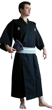 японское муское кимоно из хлопка