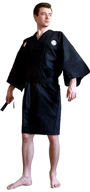 мужское кимоно короткое, хлопок 100%, сделано в Японии