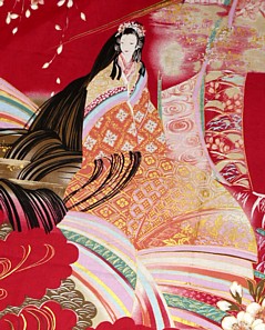 рисунок ткани японского кимоно