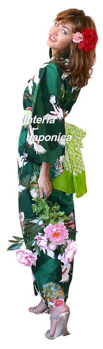 японское кимоно из хлопка ЖУРАВЛИНЫЙ РУЧЕЙ