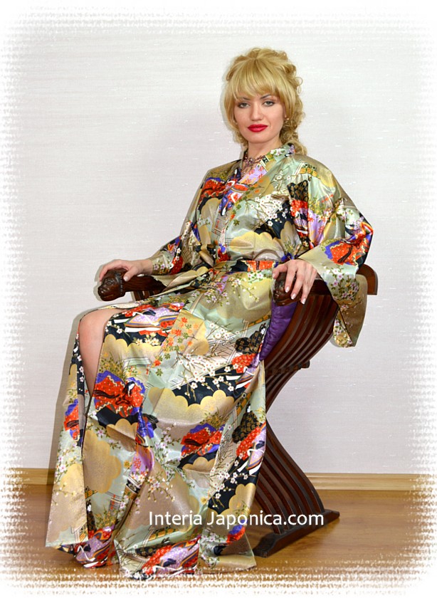 женская одежда для дома - японское кимоно ЛУЧЕЗАРНОЕ СИЯНИЕ