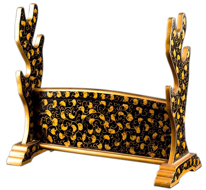 японская старинная  резная подставка для трех мечей, 1900-е гг.