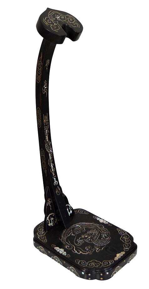 японская антикварная подставка с инкрустацией перламутром, 1850-е гг.