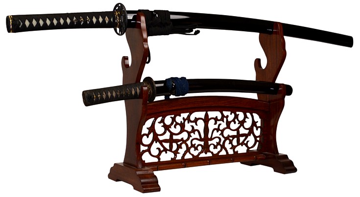 Резная подставка для трех самурайских мечей , Япония, 1960-70-е гг.