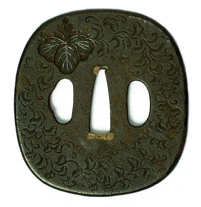 цуба - гарда самурайского меча эпохи Эдо