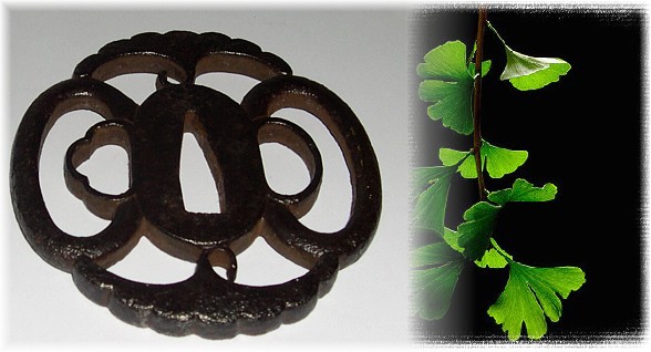 старинная цуба (гарда японского меча) эпохи Эдо, 1700-е гг