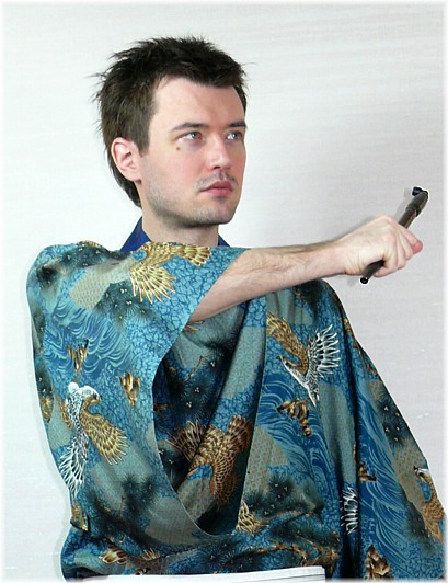 japanese traditional kimono and kenka-kiseru / smoking pipe and weapon