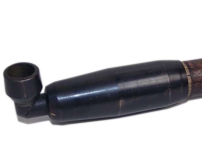 японская антикварная курительная трубка и оружие защиты кэнка кисэру, деталь