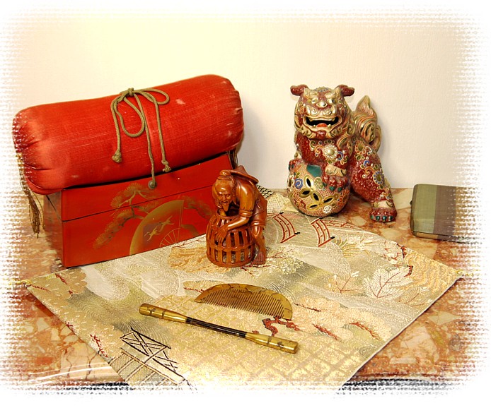 японский черепаховый  гребень и заколка для прически