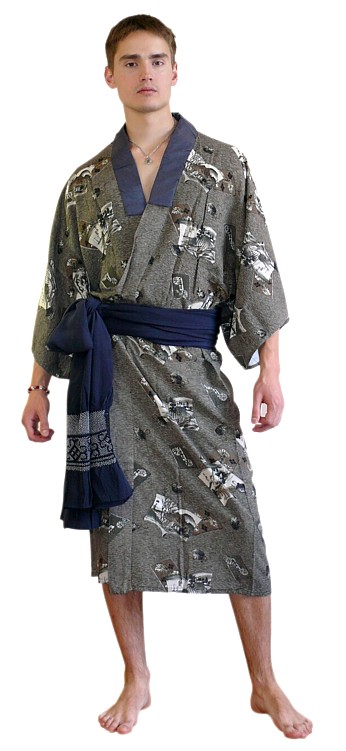 винтажная одежда: японское мужское  кимоно