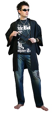 японское мужское хаори, шелк, винтаж