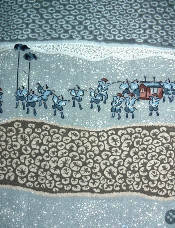 рисунок ткани японского мужского винтажного кимоно