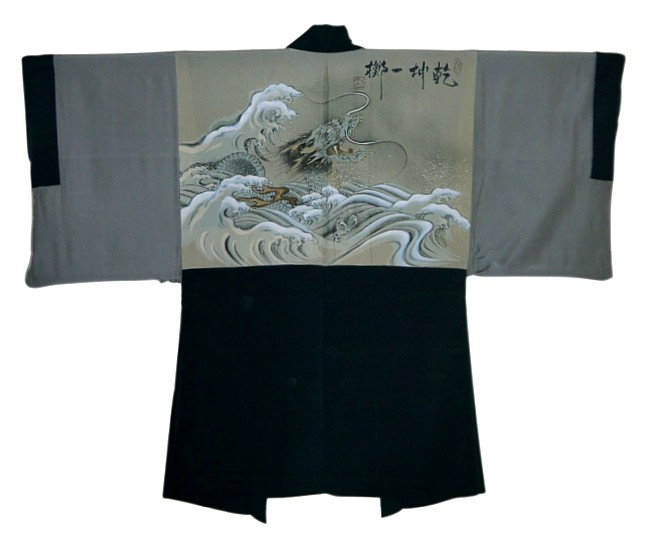 хаори шелковое с авторским рисунком