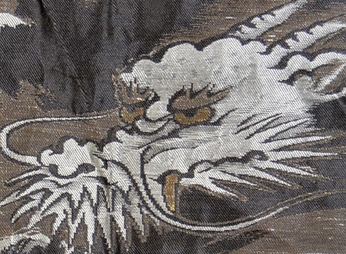 жаккардовая вышивка на подкладке японского мужского шелкового хаори