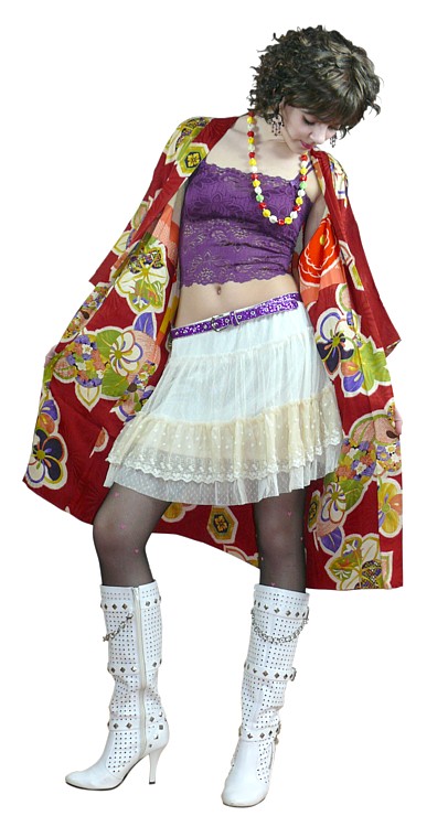 японский стиль: шелковое хаори с авторским рисунком