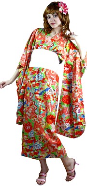 стиль винтаж, шелковое кимоно, 1950-е гг.