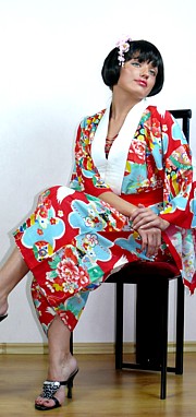 шелковое японское кимоно, винтаж