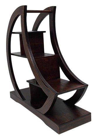 полка для коллекции нэцкэ, дерево, лак,  Япония