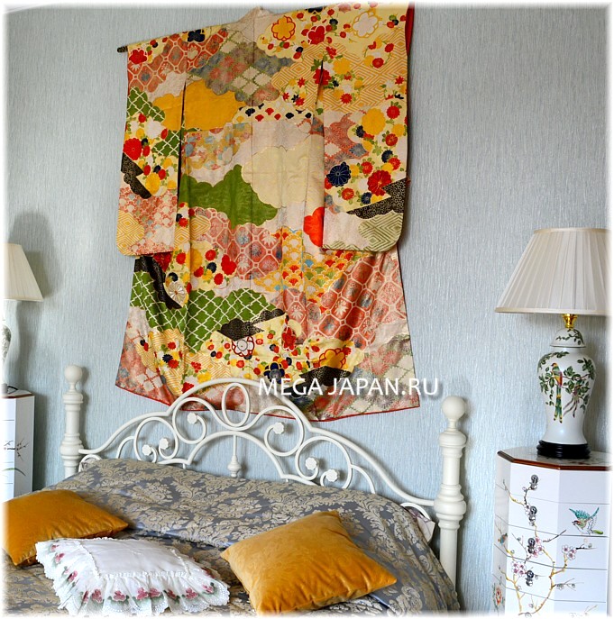 винтажное японское кимоно в интерьере